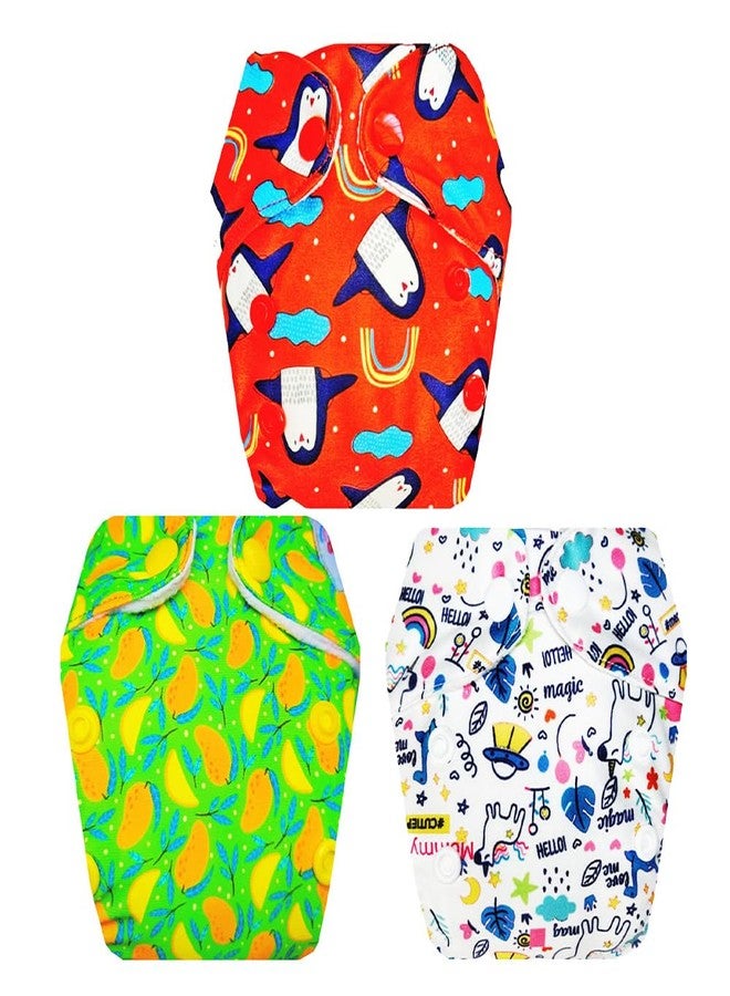 حفاضات قماشية فاخرة من دمبلدو للأطفال حديثي الولادة مع حشوة داخلية (عبوة من 3 قطع) | ملائمة تمامًا | مانعة للتسرب | مناسبة للسفر | مثالية للأطفال الصغار | من 0 إلى 4 أشهر | للجنسين - Image 1