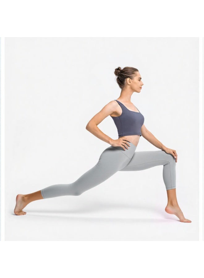 NIBEMINENT Essential/Pure&Plain 7/8 Leggings, High Waisted Compression Soft Pants Workout Athletic Yoga Pants 24" - Image 4