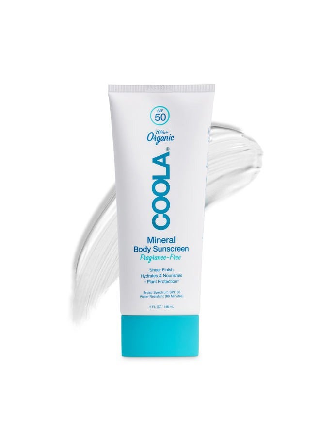COOLA Organic Mineral Sunscreen SPF 50 Sunblock Body Lotion, Dermatologist Tested Skin Care For Daily Protection, Vegan and Gluten Free, Fragrance Free, 5 Fl Oz - Image 1