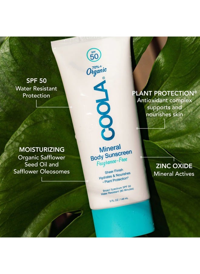 COOLA Organic Mineral Sunscreen SPF 50 Sunblock Body Lotion, Dermatologist Tested Skin Care For Daily Protection, Vegan and Gluten Free, Fragrance Free, 5 Fl Oz - Image 2