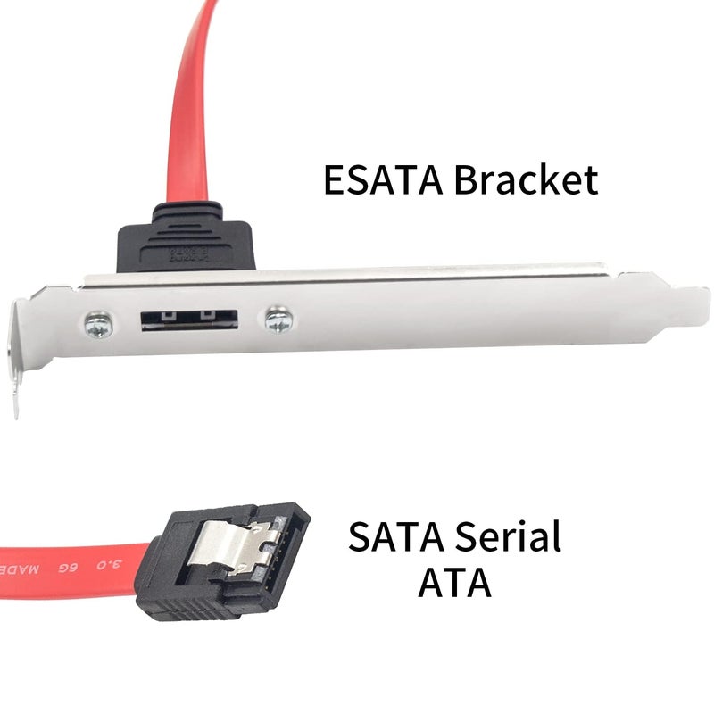 CLUSPEX SATA Serial ATA to ESATA Bracket Adapter Cable 6.0 Gbps External PCI Slot Cable with Pannel Adapter Connector for Computer (Single Port) - Image 3
