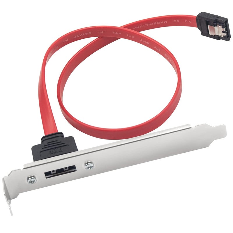 CLUSPEX SATA Serial ATA to ESATA Bracket Adapter Cable 6.0 Gbps External PCI Slot Cable with Pannel Adapter Connector for Computer (Single Port) - Image 2