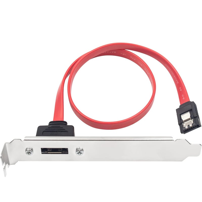 CLUSPEX SATA Serial ATA to ESATA Bracket Adapter Cable 6.0 Gbps External PCI Slot Cable with Pannel Adapter Connector for Computer (Single Port) - Image 1