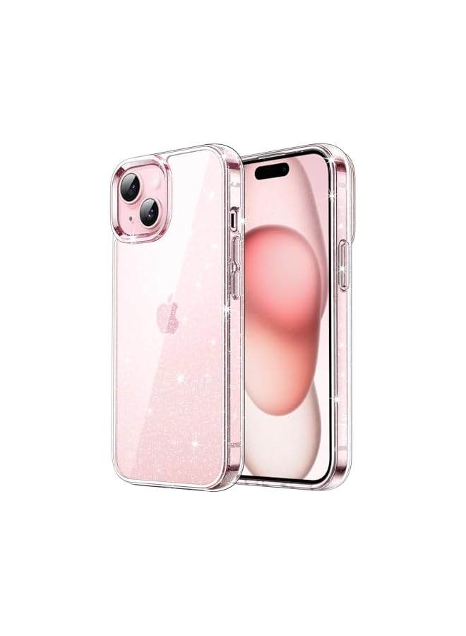 جي تيك حافظة JETech اللامعة لهاتف iPhone 15 Plus مقاس 6.7 بوصة، غطاء ممتص للصدمات للهاتف بلينغ سباركل، لطيف لامع للنساء والفتيات (شفاف) - Image 1