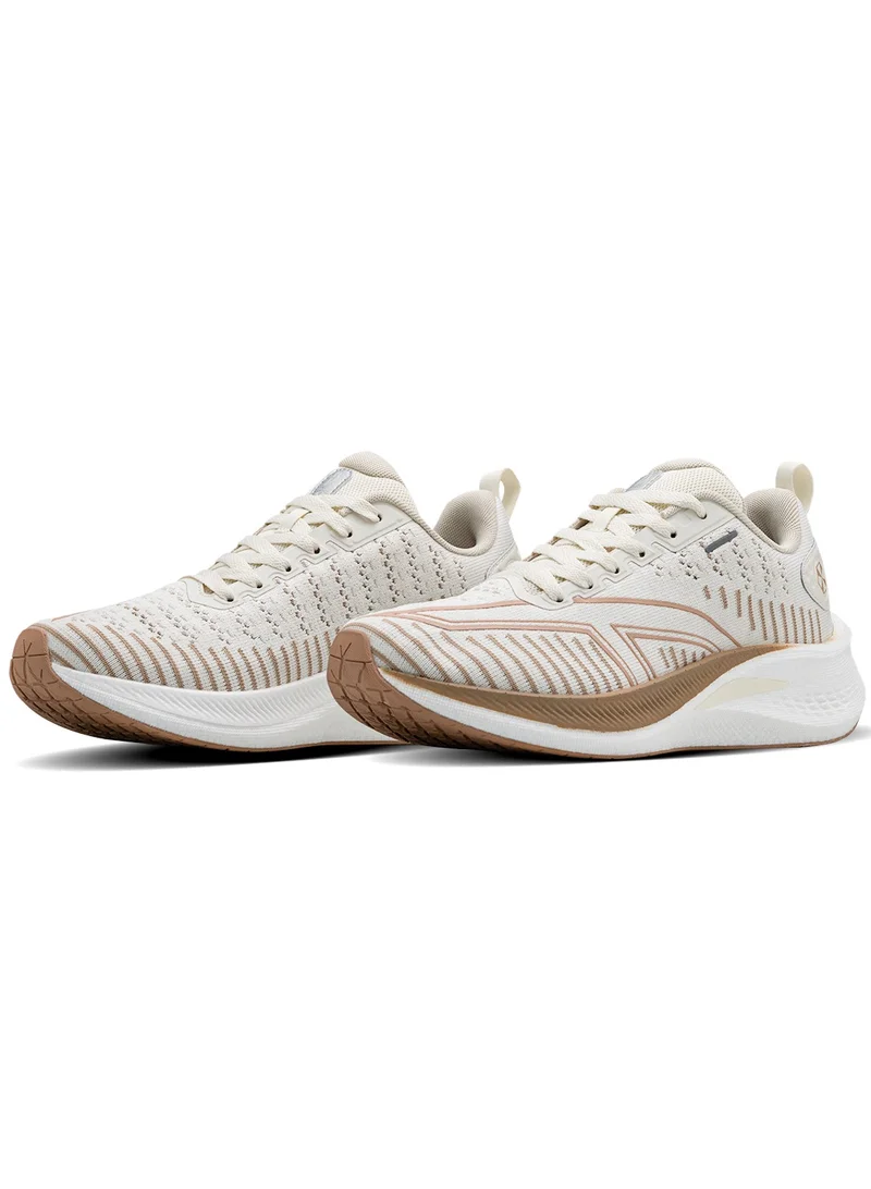 HUNDRED Hundred Sprintpace  Multipurpose Shoes | Running, Walking, Training, Gym & Jogging | Active Grip | HexaFoam Technology |Carbon Fibre Support Plate (Beige/Peach Puff - EUR 41)