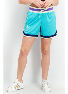 Adidas Women Sportswear Fit Basketball Shorts, Turquoise Combo  - Image 1