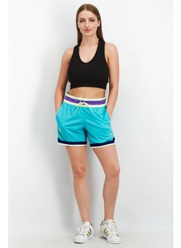 Adidas Women Sportswear Fit Basketball Shorts, Turquoise Combo  - Image 4
