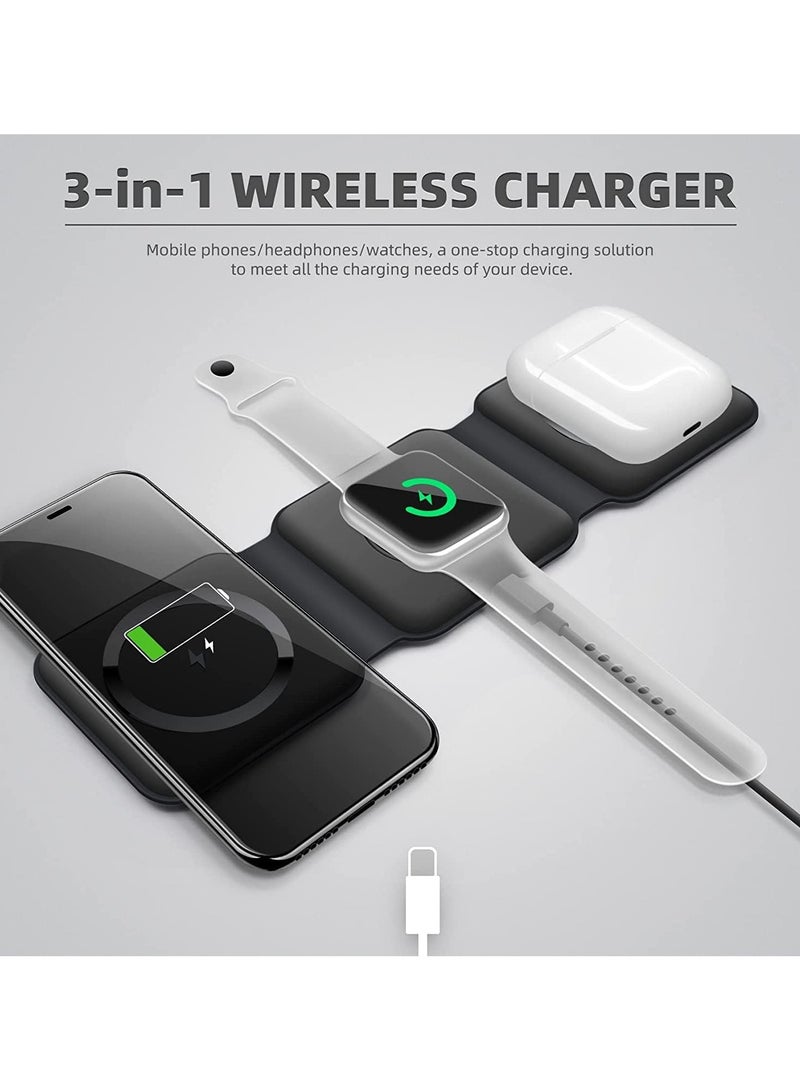 3 In 1 Wireless Charger  Station,  Magnetic Foldable Charging Pad - Image 3