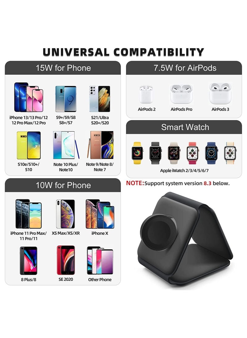 3 In 1 Wireless Charger  Station,  Magnetic Foldable Charging Pad - Image 2