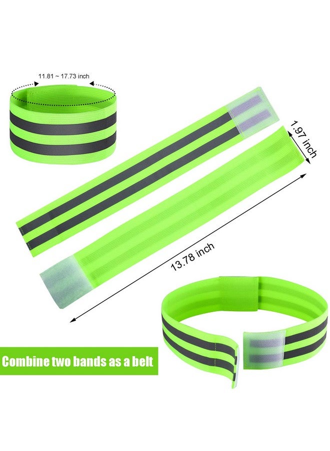 Gejoy 16 Pieces Reflective Bands Reflector Bands For Wrist Arm Ankle Leg High Visibility Reflective Gear Safety Reflector Tape Straps For Night Walking Cycling And Running (Green) - Image 3
