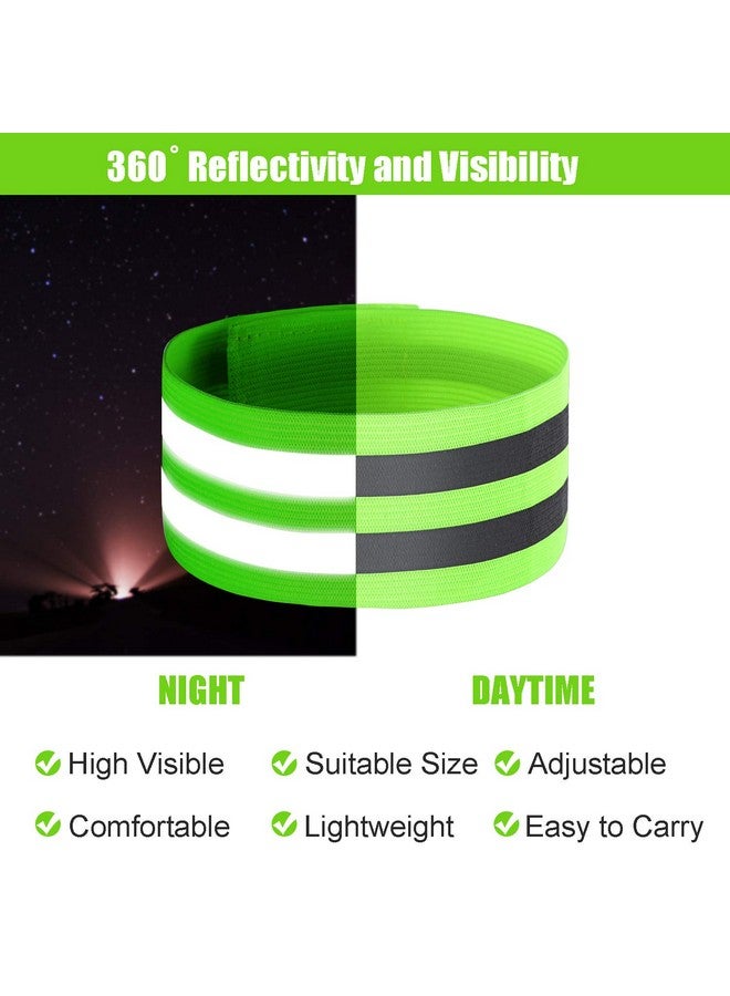 Gejoy 16 Pieces Reflective Bands Reflector Bands For Wrist Arm Ankle Leg High Visibility Reflective Gear Safety Reflector Tape Straps For Night Walking Cycling And Running (Green) - Image 4