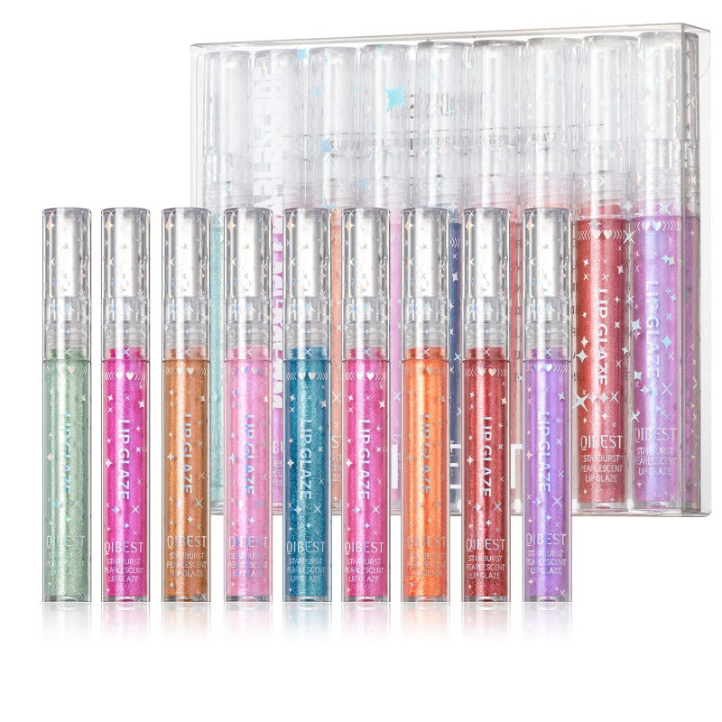 Aseawave Girls Lip Gloss, Shimmery Lip Glosses for Girls Teens & Women, | Syrupy gloss| Glossy Finish| Long-lasting| Moisturizing| Highlighting| Natural-beauty | Lip Glow Set - Image 1