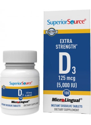 Superior Source Vitamin D3 5000 IU, Under The Tongue Quick Dissolve MicroLingual Tablets, 100 Count, Promotes Strong Bones and Teeth, Immune Support, Healthy Muscle Function, Non-GMO - pzsku/Z1F306ACA07D3D63FC227Z/45/_/1732278577/4e066870-5b05-4c83-9cc4-9cce623efd23