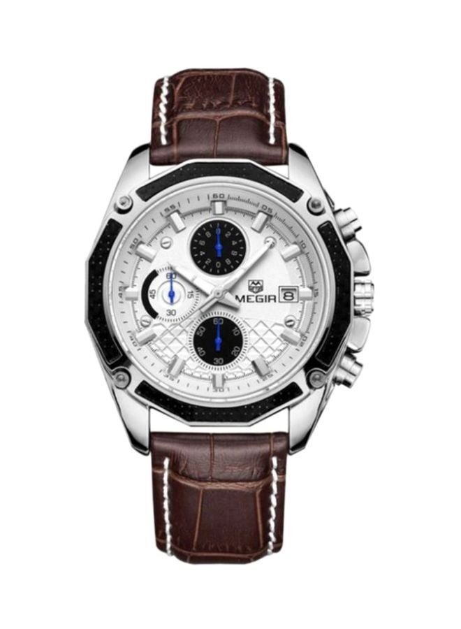 MEGIR Leather Analog Watch - Image 1