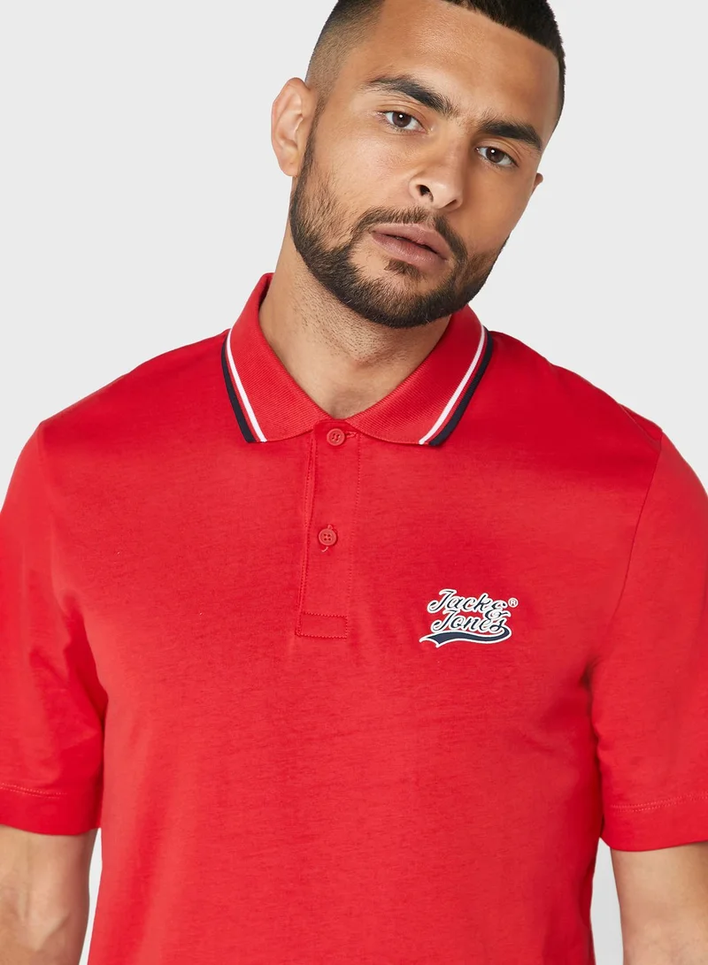JACK & JONES Logo Print Polo