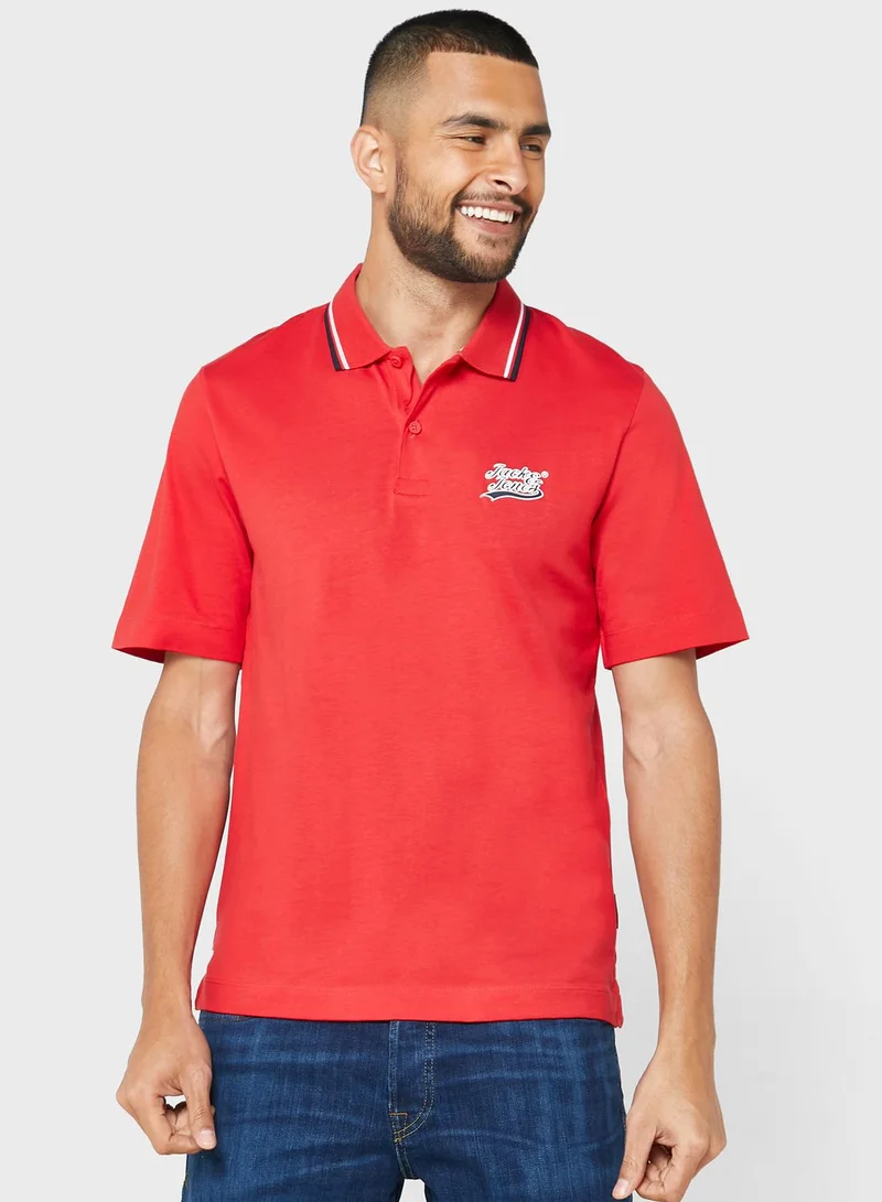 JACK & JONES Logo Print Polo
