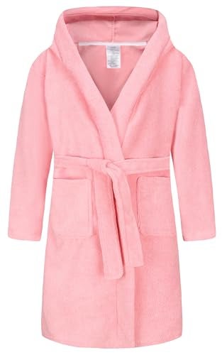 FunnyPaja Kids Soft Towel Hooded Robe Cotton Bathrobe for Girls 516 Years Pink 78 Years - Image 1