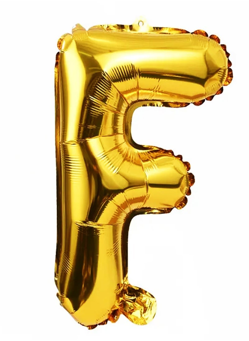 بارتي فن 32 بوصة احباط رسالة بالون حرف F اللون الذهبي مثالي للحفلات وأعياد الميلاد - Image 1