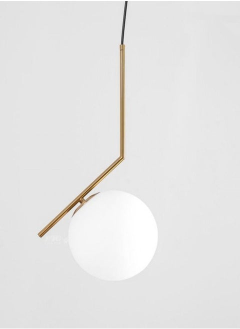 Single ball chandelier of frosted glass from Yocandel