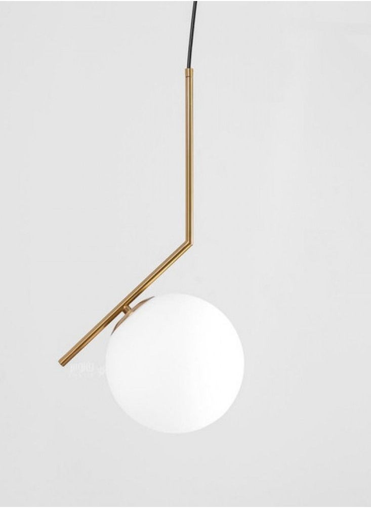 Single ball chandelier of frosted glass from Yocandel