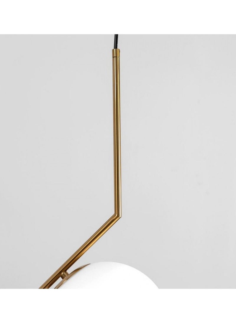 Single ball chandelier of frosted glass from Yocandel