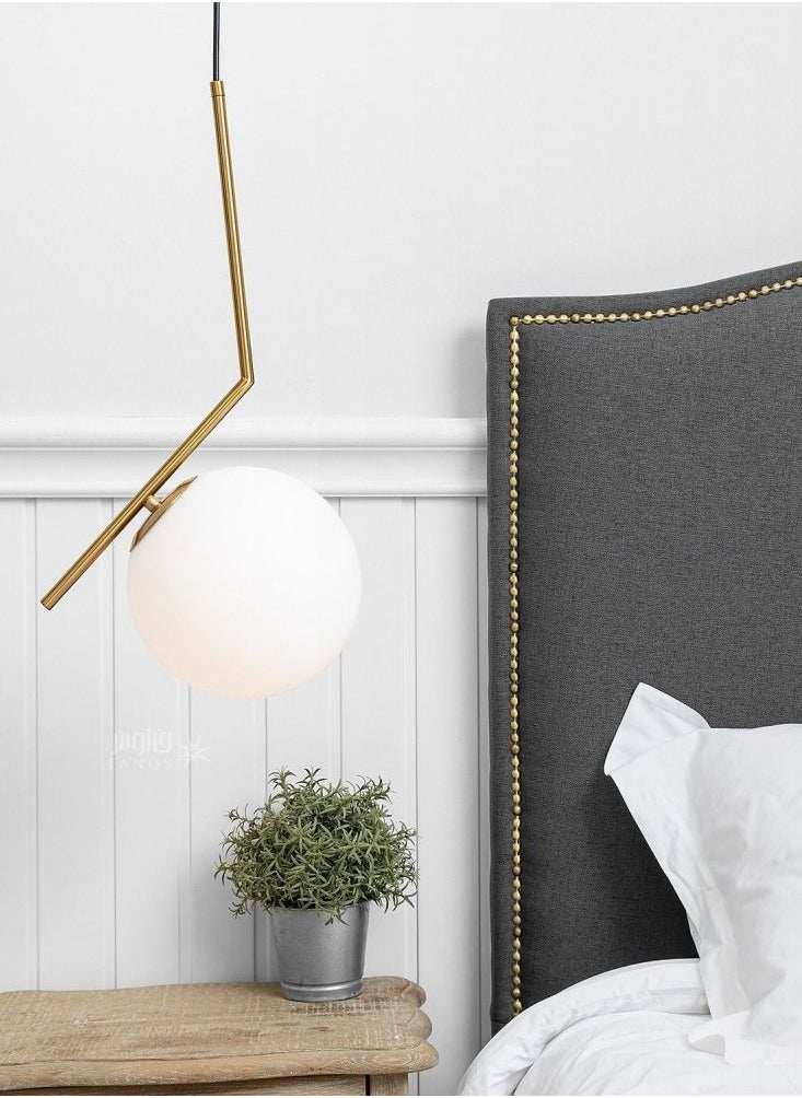 Single ball chandelier of frosted glass from Yocandel