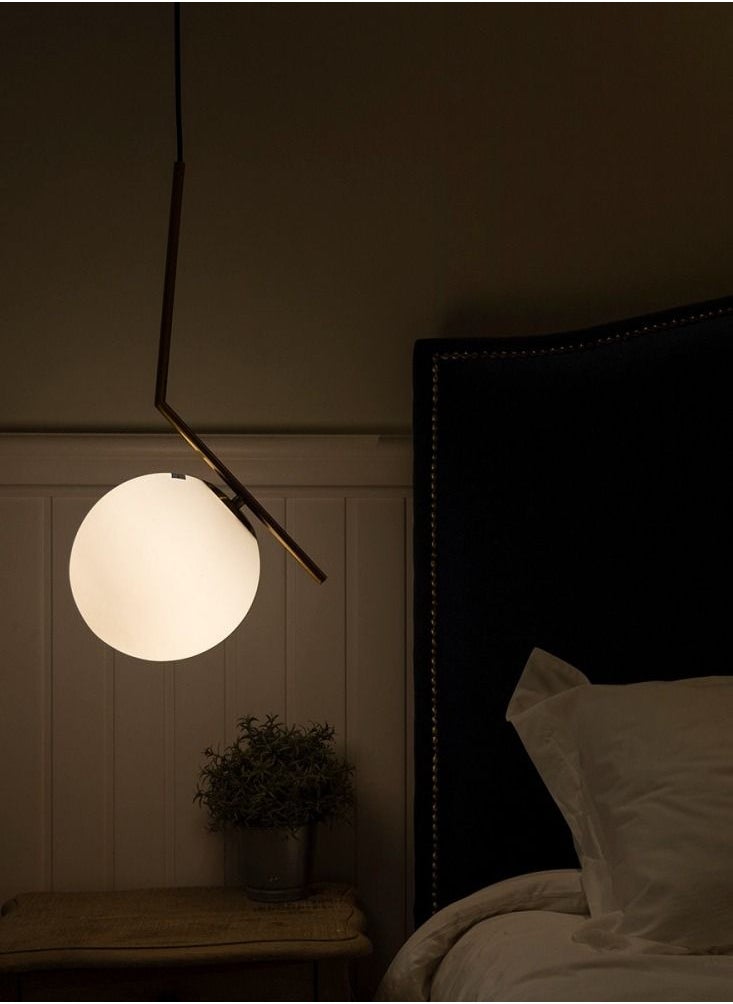 Single ball chandelier of frosted glass from Yocandel