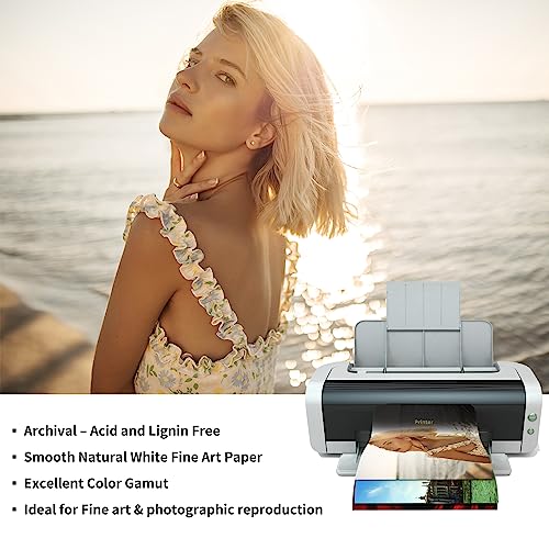 DURIX DURICO Smooth Rag 315GSM Cotton Surface Fineart Digital Inkjet Photo Paper (8" x 10", 25 sheets) - Image 5