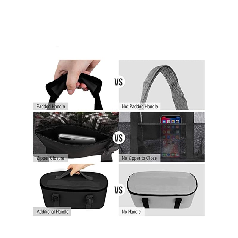 SOLARAE Mesh Beach Tote Bag with Detachable Beach Cooler - Max Capacity 34l 150lbs Ultra Durable for Women, 600D Polyester, Mesh Lining, Zipper Closure, Pvc, Party, Odor-free, Durable Design - Image 3