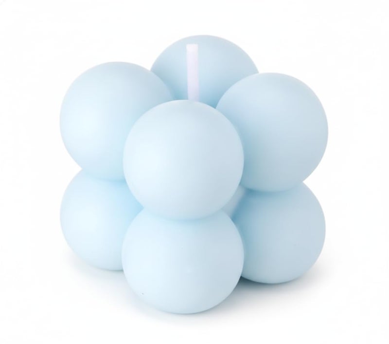 ProKart Premium Soy Wax Scented Mini Bubble Cube Candle | Aesthetic Scented Candle | Aromatherapy Fragrance Candles for Home Decor, Wedding & Party, Dinner Table, Christmas (Pack of 2, Light Blue) - Image 3