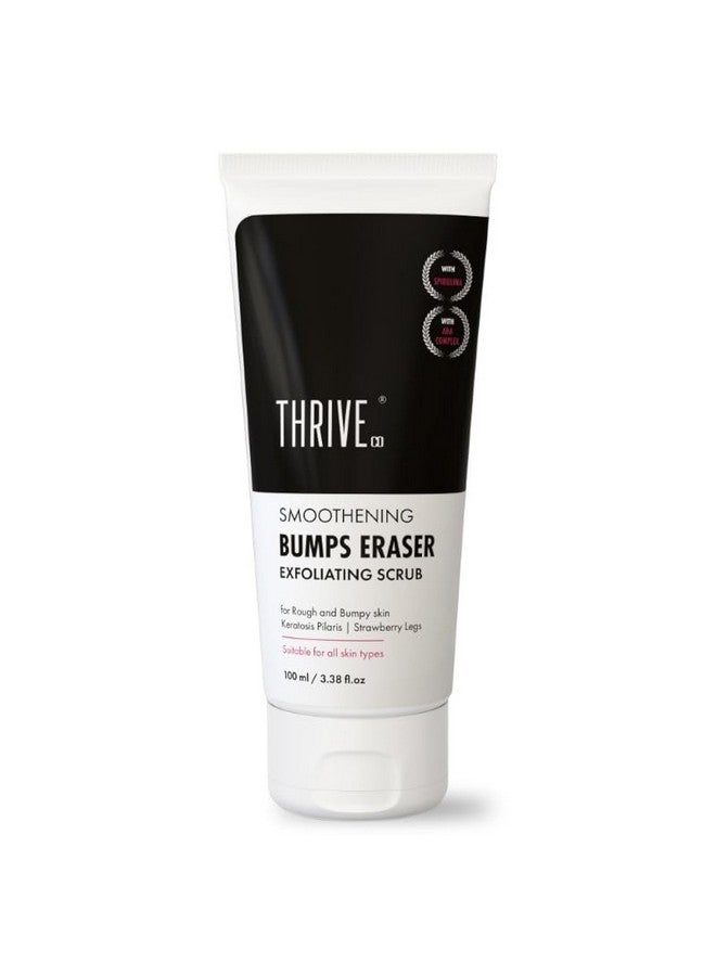 THRIVECO Smoothening Bumps Eraser Exfoliating Body Scrub For Bumpy & Dry Skin, Strawberry Legs, Keratosis Pilaris & Ingrown Hair | Glycolic Acid, Lactic Acid & Spirulina | For Men & Women | All Skin Types | 100Ml - Image 1