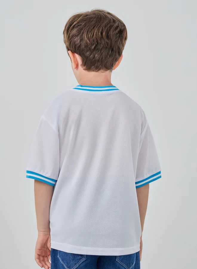 Take Two Take Two Striped Hem V Neck T-Shirt