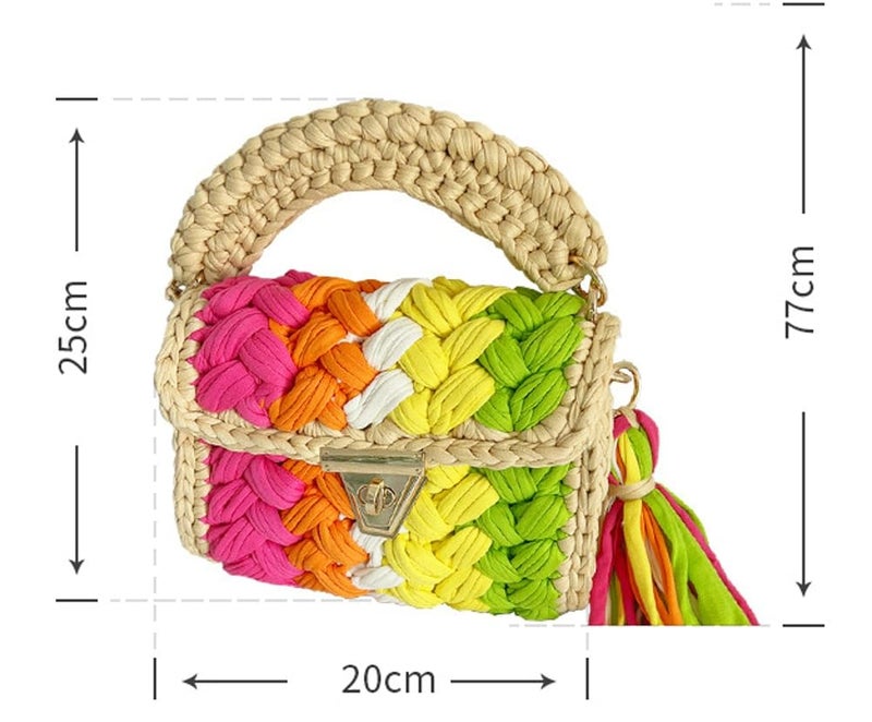 Hzxsny Chunky Yarn Knit Crochet Tote Purse Crossbody Shoulder Bag - Handwoven Evening Clutch Flap Bag - Image 4