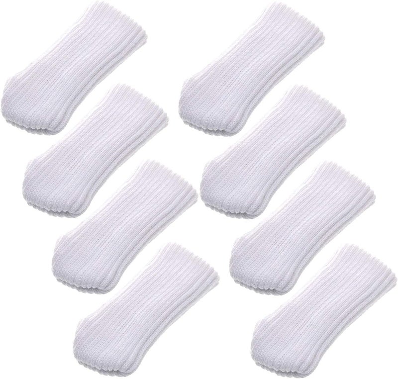 TEKEFT 16pcs White Color Knitting Wool Furniture Socks/Chair Leg Floor Protector (16 White) - Image 4