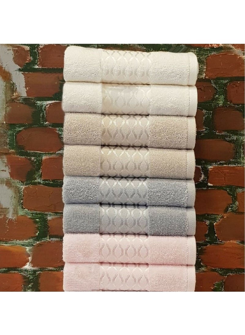 Elissa Towel 8 Pieces - Pink-Cream-Stone-Grey - pzsku/Z1F30C7E54AD3A01477DFZ/45/_/1739953522/2f7a3b5e-3fb1-477f-b946-5c070cf95683