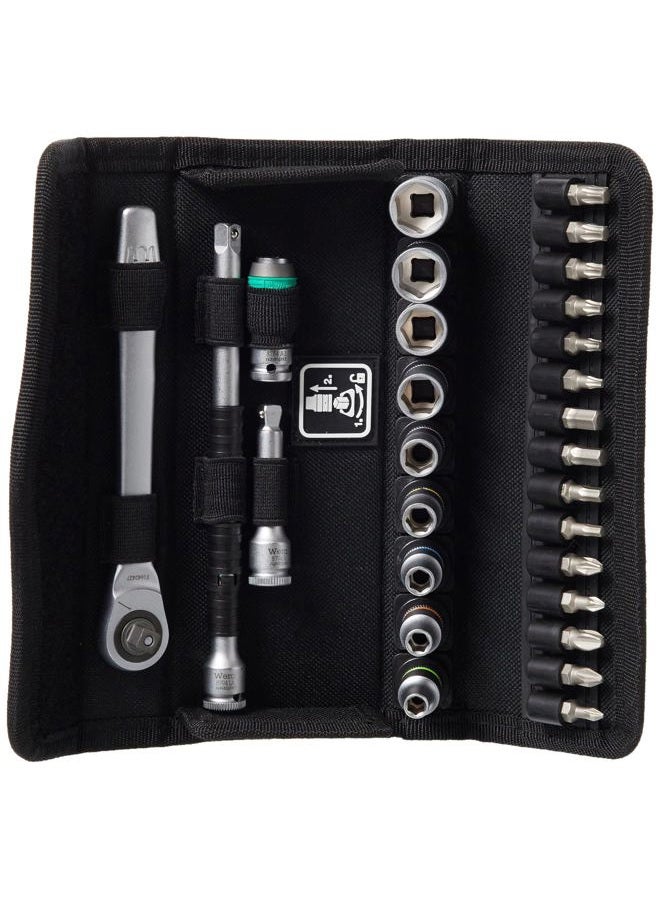 Wera 05004018001 | 8100 زايكلوب 1/4" مجموعة مفاتيح رافعة معدنية مع حقيبة أدوات - 28 قطعة - Image 1