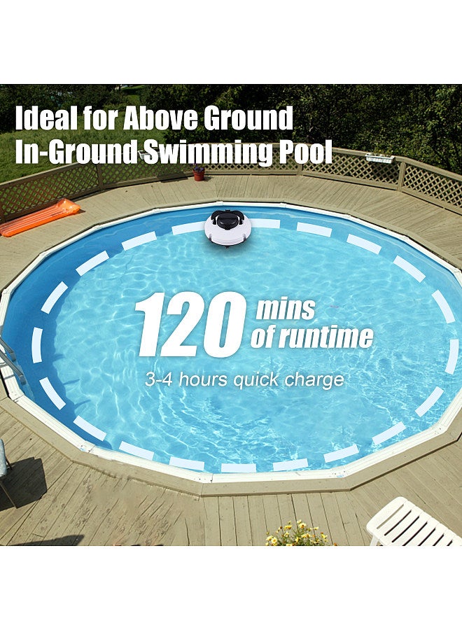 Generic Cordless Robotic Pool Cleaner IPX8 Waterproof Dual-Motor Strong Suction Self-Parking 120Mins Runtime Automatic Pool Vacuum for Above Ground In-Ground Swimming Pool Up to 1076 Sq.Ft  - Image 5