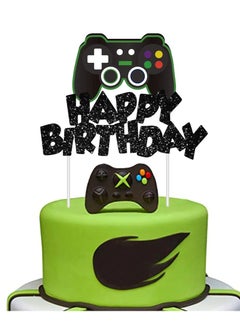 Generic Video Game Cake Topper Glitter Game Controller Happy Birthday Cake Topper Cake Decorations Picks for Kids Gaming Themed Birthday Party Supplies  - Image 2