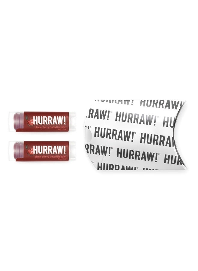 Hurraw! Black Cherry Tinted Lip Balm, 2 Pack: (Sheer Red Tint) Organic, Certified Vegan, Cruelty and Gluten Free. Non-GMO, 100% Natural Ingredients. Bee, Shea, Soy and Palm Free. Made in USA - Image 2