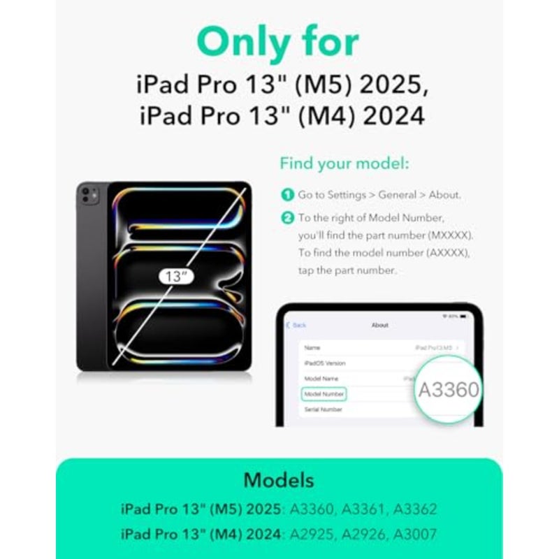 iPad Pro 13-inch screen protector for M5 2025/M4 2024: tempered glass, black, 9H hardness, ultra-fit tray, Apple Pencil support, scratch resistant, HD clarity, bubble-free application - Image 2