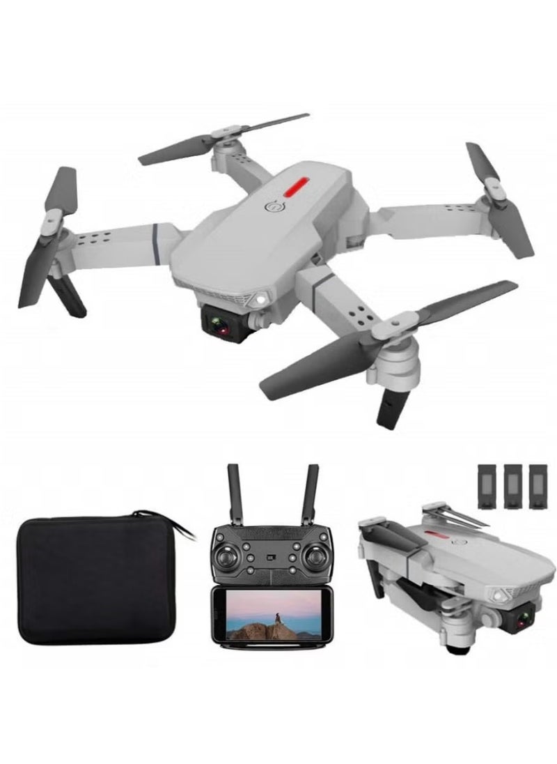 LS-E525 واي فاي FPV 4K كاميرا بدون طيار وضع بدون رأس كاميرا مزدوجة بدون طيار 3 بطاريات رمادي فضي مناسبة للمبتدئين والأطفال  - Image 1