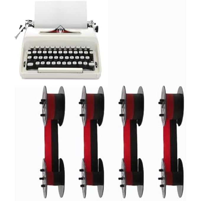 4PCS CALCULATOR RIBBON RED/BLACK, TYPEWRITER RIBBON ADDING MACHINE RIBBON, CALCULATOR INK RIBBON FOR EL-2196BL, FOR MP11DX, PORELON 11216 CALCULATOR - Image 1