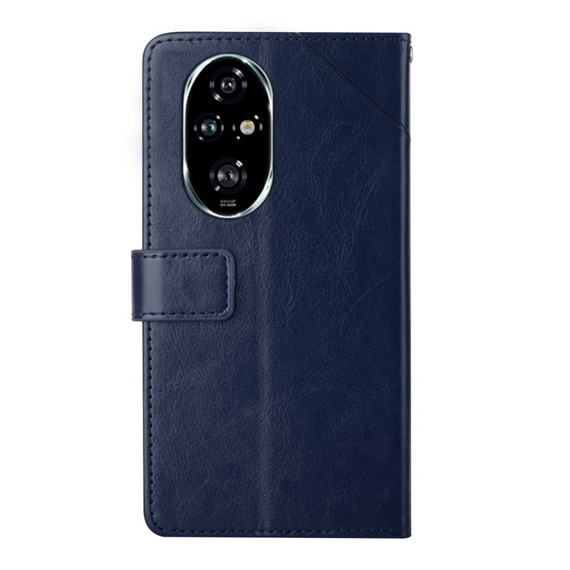 BURAQ Case Cover For Honor 200 5G Global Y-shaped Pattern Flip Leather Phone Case(Blue) - Image 3