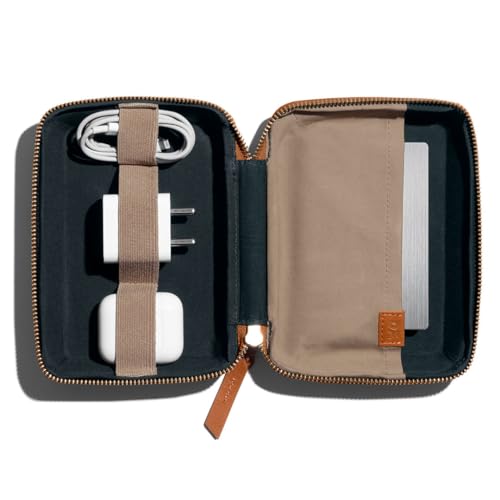 DailyObjects Multicolor Leather Travel Electronic Accessories Storage Bag, Portable Gadget Organizer Case, Tech Kit Pouch for Cables,Drives,Chargers,Adapters,Power Banks, Charger Wire Org Aniser-Tan - Image 2