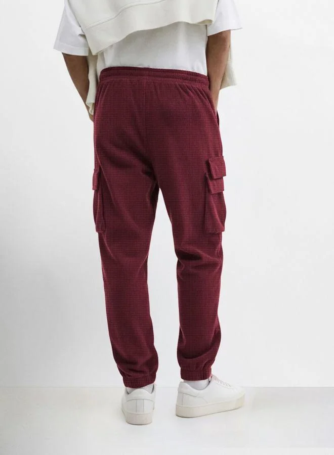 The Indian Garage Co Men Loose Fit Solid Cargo Pocket Mid-Rise Joggers