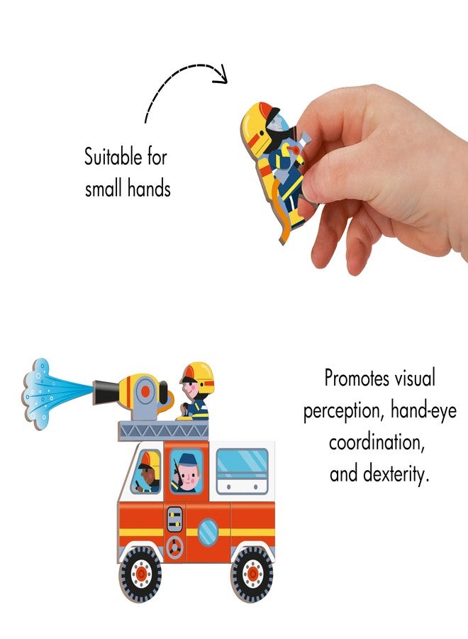 Janod - Magnéti'Book Firefighters - Magnetic Educational Game 60 Magnets + 18 Models - Children's Toy Made of Cardboard - Develops Dexterity and Creativity - Suitable for Ages 3 and Above - Image 5