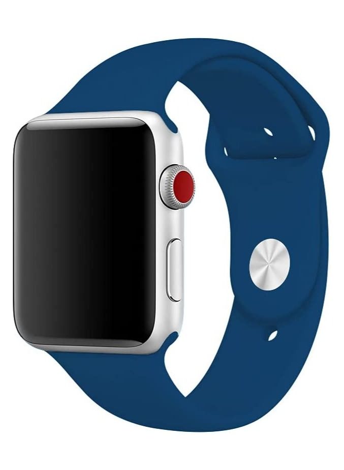 VITION Sports Band for Apple Watch 41mm 40mm 38mm Soft Silicone Replacement Wrist Strap Compatible with iWatch Apple Watch Series 7/SE/6/5/4/3/2/1 Blue Horizon - Image 1