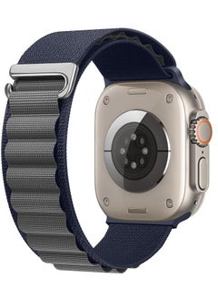 Generic Tin Tech Compatible with Apple Watch Series Ultra/Ultra 2 Band 49mm, 45mm, 44mm, 42mm, Nylon Sport Loop Band for Apple Watch Ultra/SE 1/2/3/4/5/6/7/8,– Navy grey  - Image 1