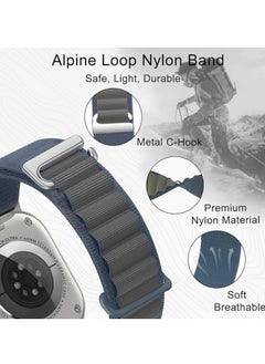Generic Tin Tech Compatible with Apple Watch Series Ultra/Ultra 2 Band 49mm, 45mm, 44mm, 42mm, Nylon Sport Loop Band for Apple Watch Ultra/SE 1/2/3/4/5/6/7/8,– Navy grey  - Image 2