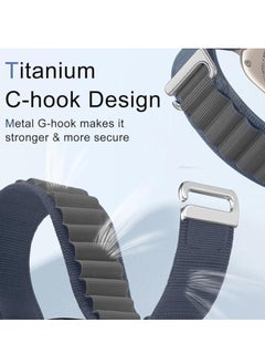 Generic Tin Tech Compatible with Apple Watch Series Ultra/Ultra 2 Band 49mm, 45mm, 44mm, 42mm, Nylon Sport Loop Band for Apple Watch Ultra/SE 1/2/3/4/5/6/7/8,– Navy grey  - Image 3